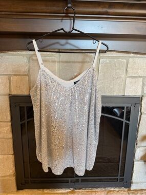 Torrid Silver Sequin Spaghetti Strap Women's Top